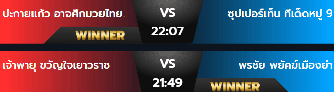 ผลมวยวันอาทิตย์ 29 กันยายน 2567